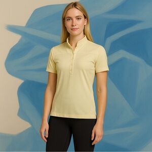 🌷🌟NWT Callaway Golf Polo Top Tee Ice Yellow XS S Stretch Fit, UPF Protection
